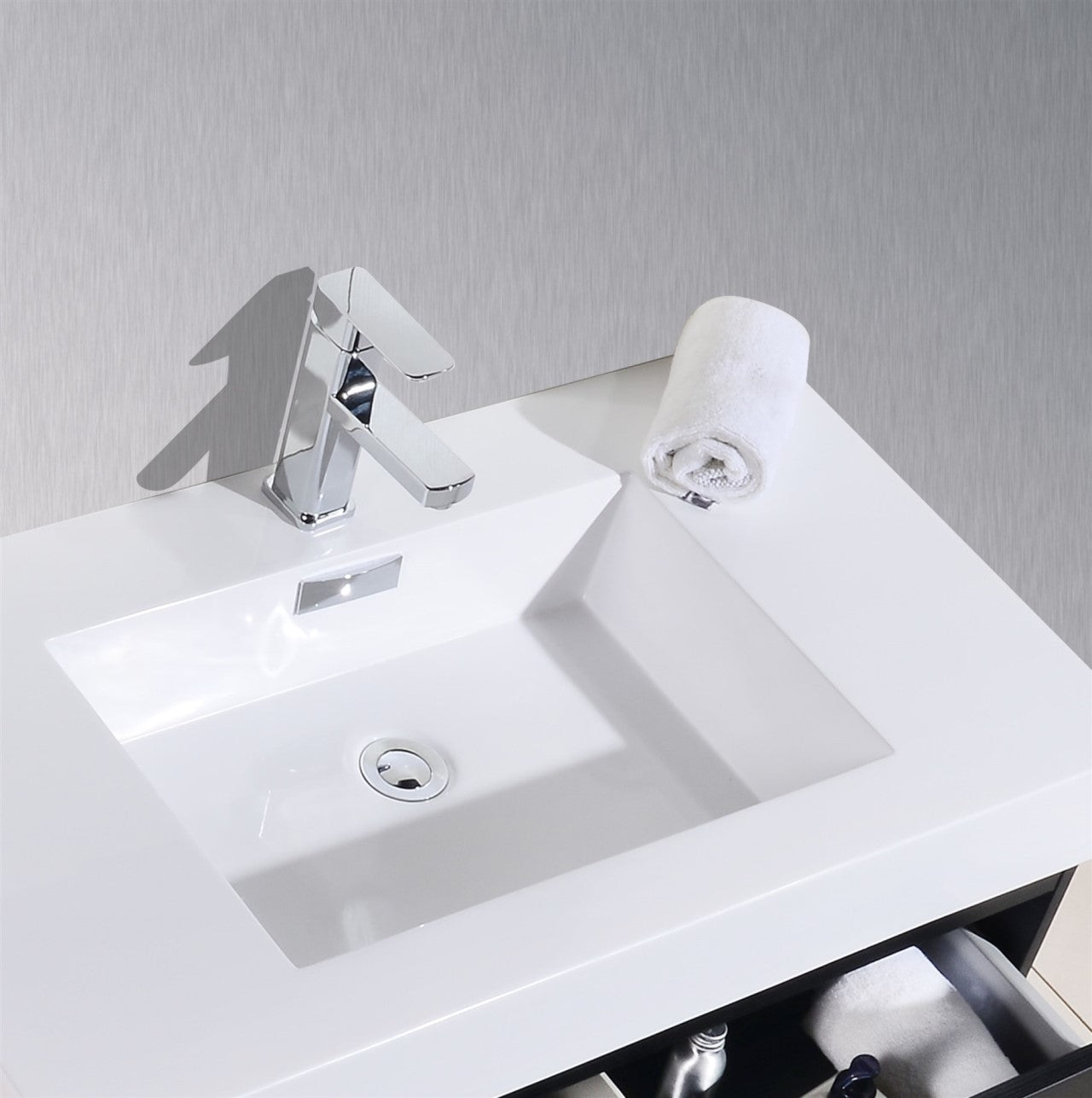 Bliss 72" Black Wood Wall Mount Double Sink Modern Bathroom Vanity