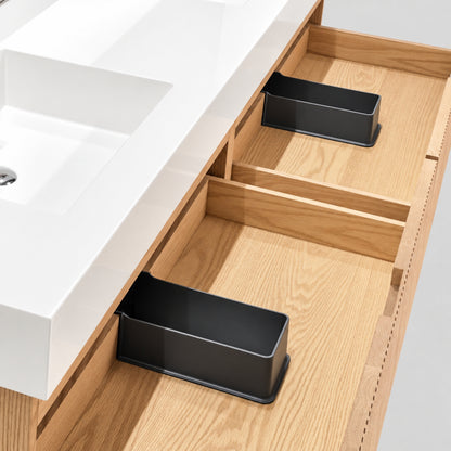 Bliss 72" Fluted Oakwood Double Sink Wall Mount Vanity -  ETA Earlier Nov