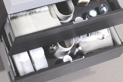 Bliss 80" Gray Oak Wall Mount  Double Sink Modern Bathroom Vanity