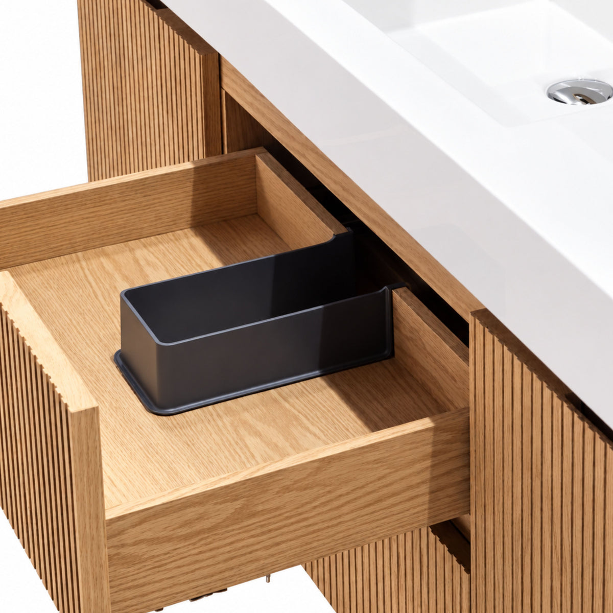 Bliss 60" Fluted Oakwood Single Sink Wall Mount Vanity - ETA Late Sept