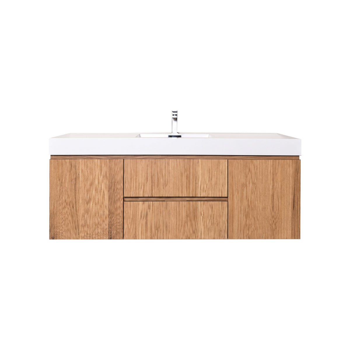 Bliss 60" Fluted Oakwood Single Sink Wall Mount Vanity - ETA Late Sept
