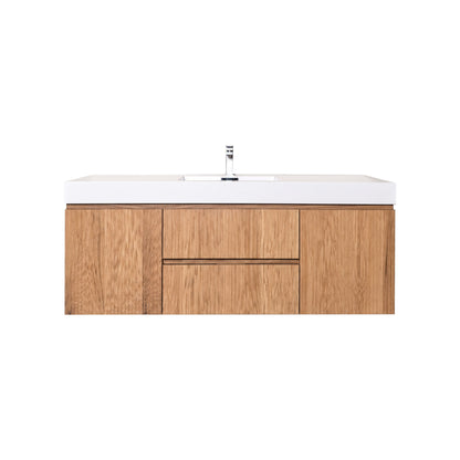 Bliss 60" Fluted Oakwood Single Sink Wall Mount Vanity - ETA Late Sept