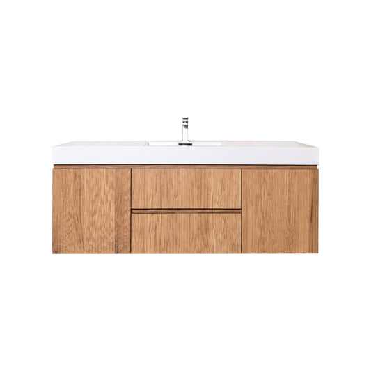 Bliss 60" Fluted Oakwood Single Sink Wall Mount Vanity - ETA Late Sept