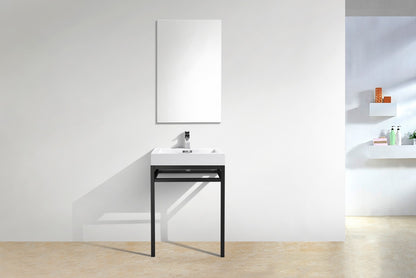 Haus 24" Stainless Steel Console w/ White Acrylic Sink Matte Black