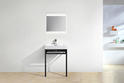 Haus 24" Stainless Steel Console w/ White Acrylic Sink Matte Black