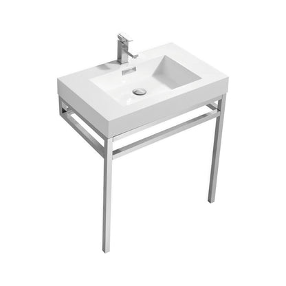 Haus 30" Stainless Steel Console w/ White Acrylic Sink Chrome