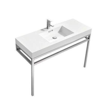 Haus 48" Stainless Steel Console w/ White Acrylic Sink Chrome