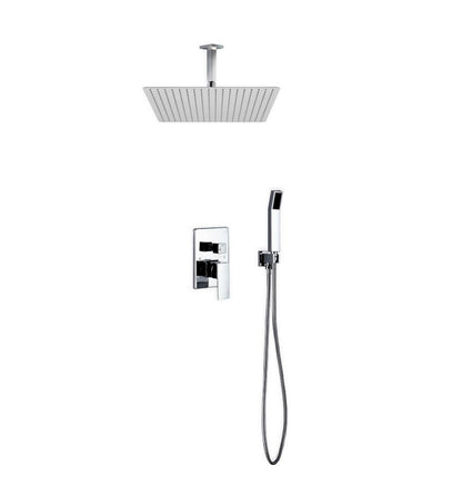 Aqua Piazza Shower Set w/ 20" Ceiling Mount Square Rain Shower and Handheld