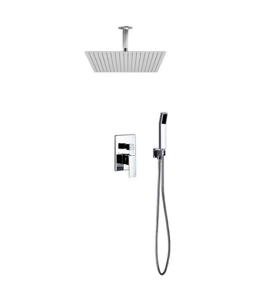 Aqua Piazza Shower Set w/ 20" Ceiling Mount Square Rain Shower and Handheld