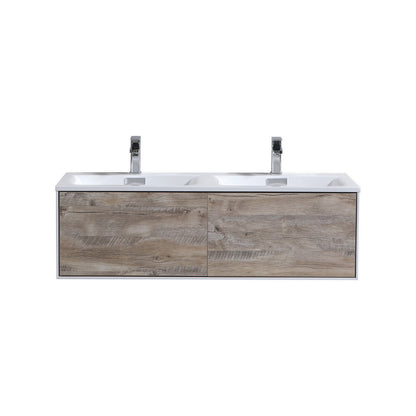 Divario 48" Nature Wood Wall Mount Modern Bathroom Vanity