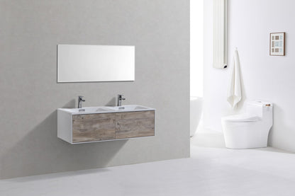 Divario 48" Nature Wood Wall Mount Modern Bathroom Vanity