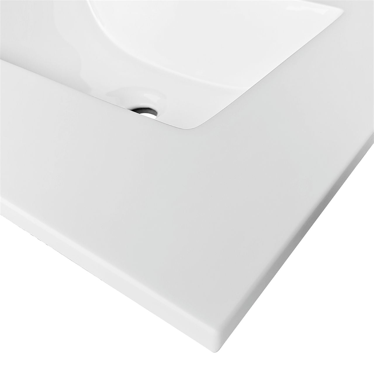 24'' x 22''  KubeBath White Quartz Counter-Top W/ Under-Mount Sink
