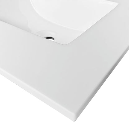 24'' x 22''  KubeBath White Quartz Counter-Top W/ Under-Mount Sink