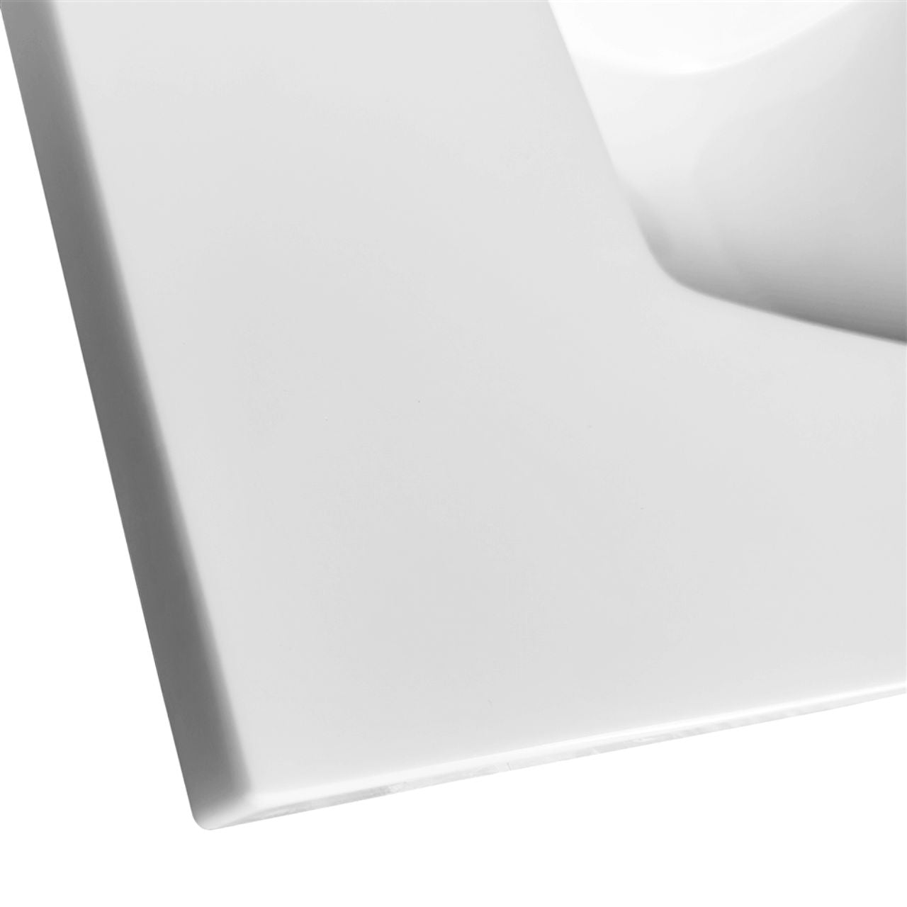 30''x22'' KubeBath White Quartz Counter-Top W/ Under-Mount Sink
