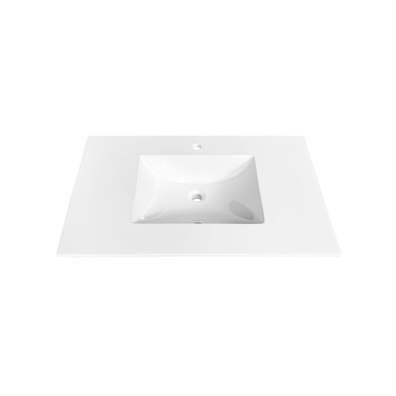 36'' x 22'' KubeBath White Quartz Counter-Top W/ Under-Mount Sink