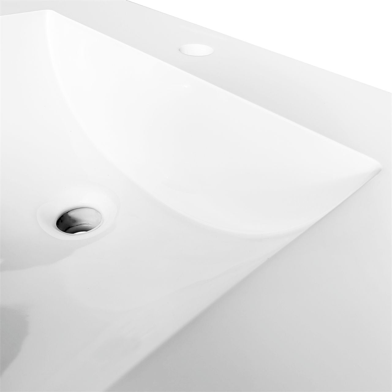 36'' x 22'' KubeBath White Quartz Counter-Top W/ Under-Mount Sink