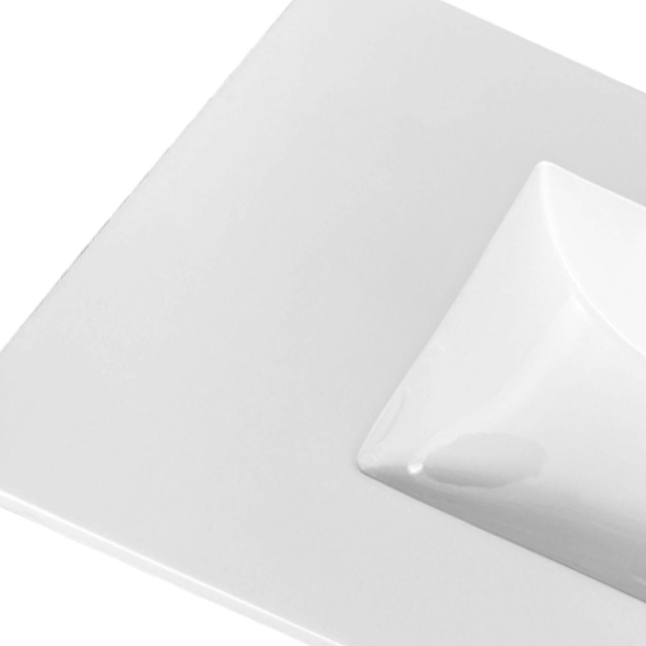 36'' x 22'' KubeBath White Quartz Counter-Top W/ Under-Mount Sink