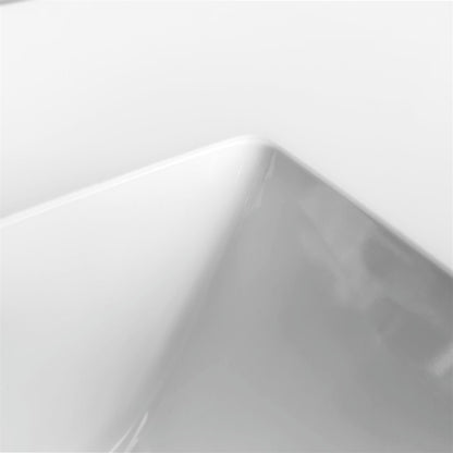 60'' x 22'' KubeBath White Quartz Counter-Top W/ Double Under-Mount Sink