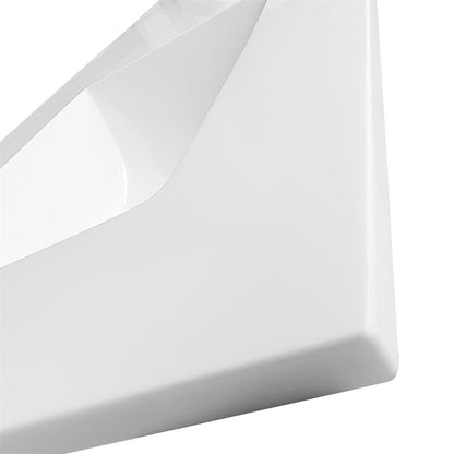 60'' x 22'' KubeBath White Quartz Counter-Top W/ Double Under-Mount Sink