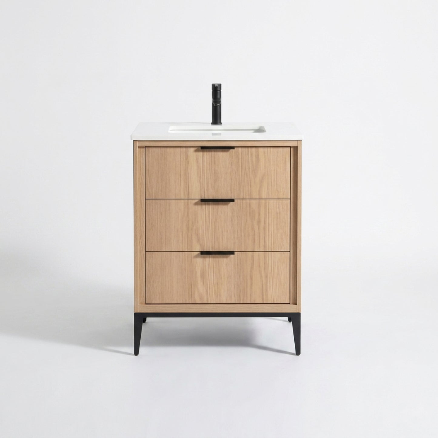 Divani 24'' Oakwood Vanity W/ Quartz Counter Top
