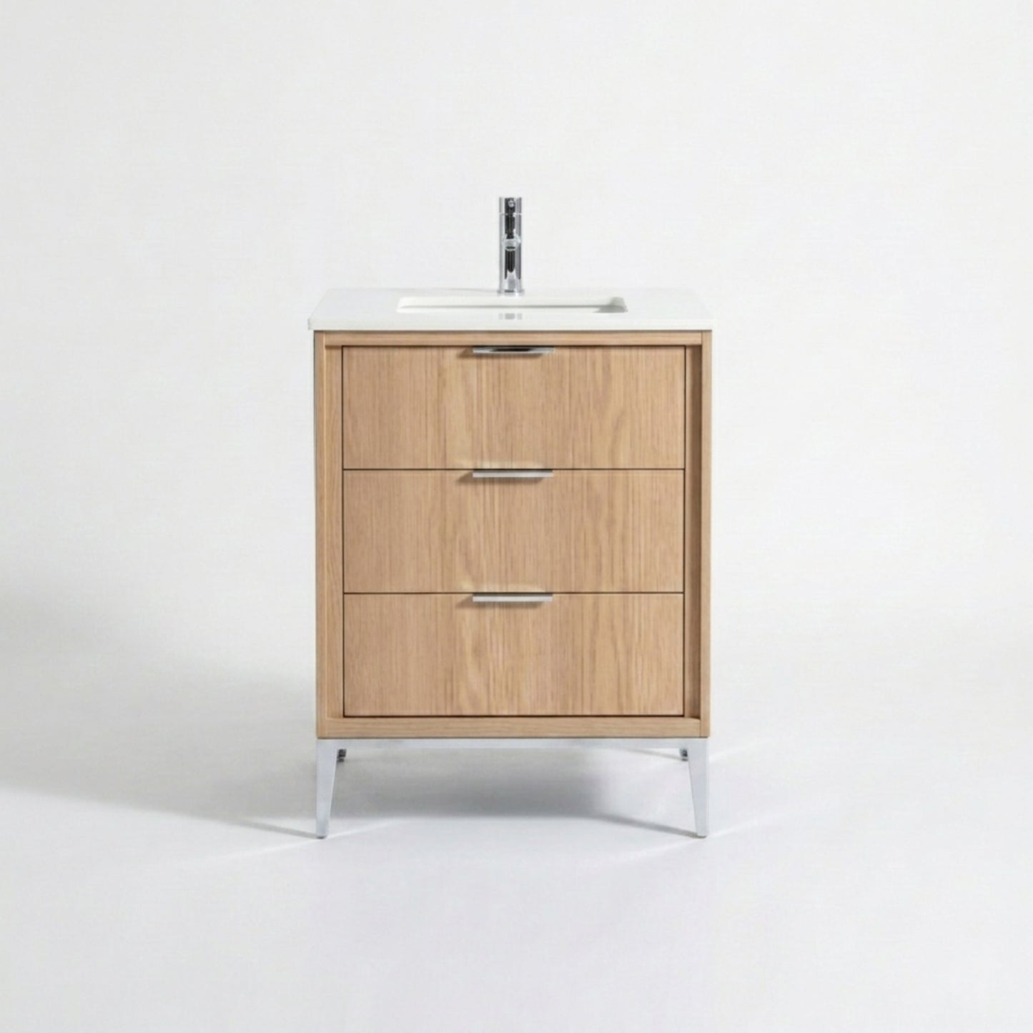 Divani 24'' Oakwood Vanity W/ Quartz Counter Top