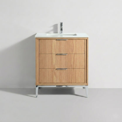 Divani 30'' Oakwood Vanity W/ Quartz Counter Top - Restock ETA  Mid Oct