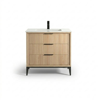Divani 36'' Oakwood Vanity W/ Quartz Counter Top