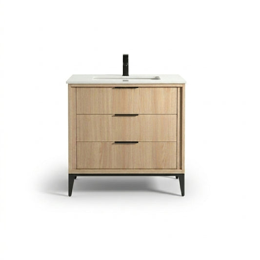 Divani 36'' Oakwood Vanity W/ Quartz Counter Top