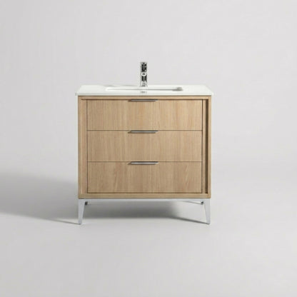 Divani 36'' Oakwood Vanity W/ Quartz Counter Top