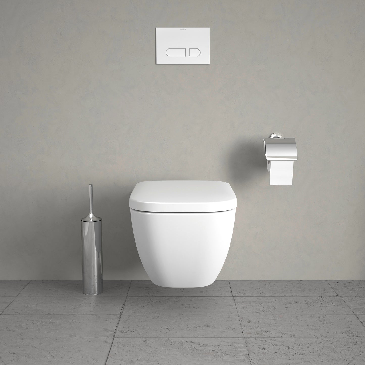 Duravit HAPPY Wall-Mounted Toilet Bowl w/ Soft Close Seat and Cover White