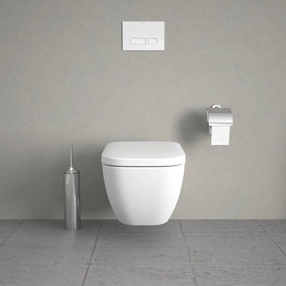 Duravit HAPPY Wall-Mounted Toilet Bowl w/ Soft Close Seat and Cover White