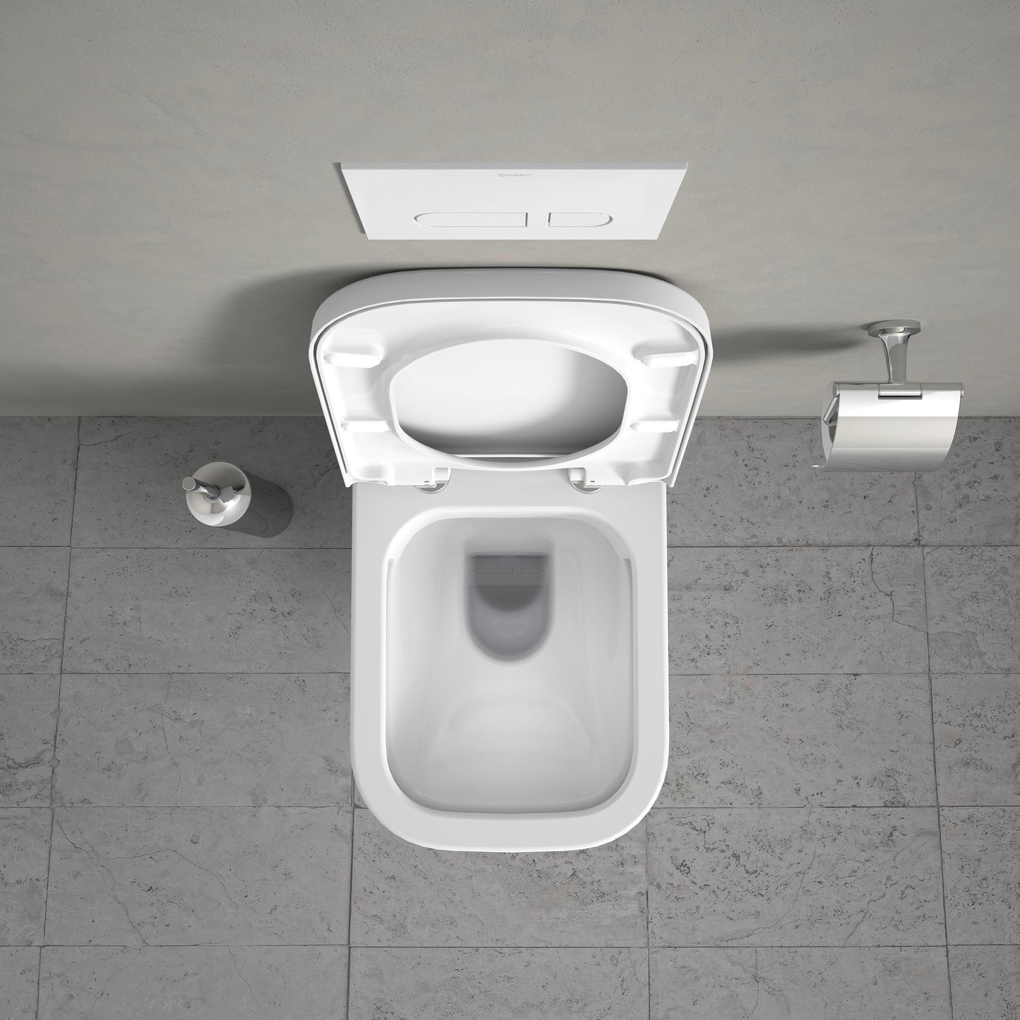 Duravit HAPPY Wall-Mounted Toilet Bowl w/ Soft Close Seat and Cover White