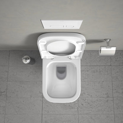 Duravit HAPPY Wall-Mounted Toilet Bowl w/ Soft Close Seat and Cover White