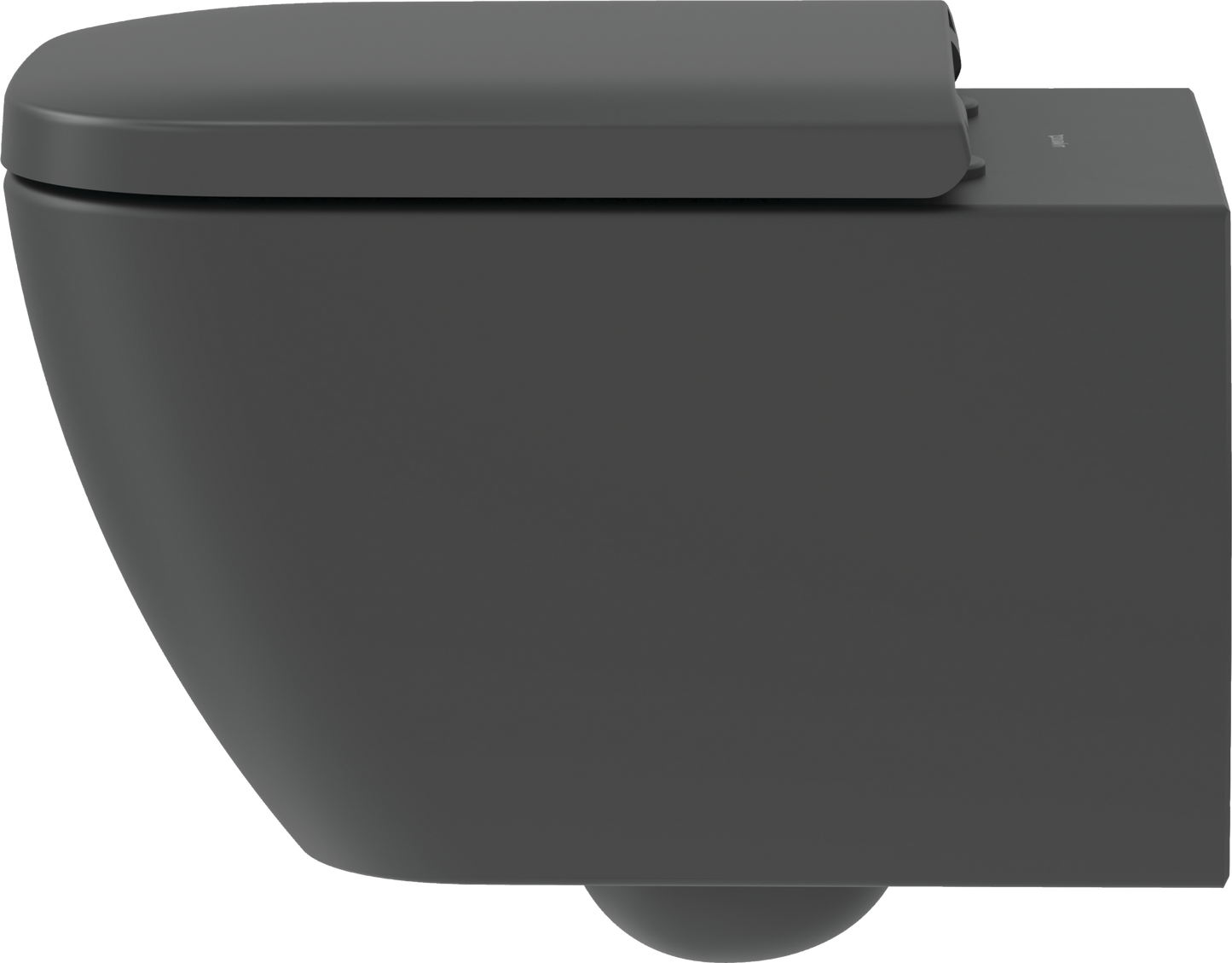 Duravit HAPPY Wall-Mounted Toilet Bowl w/ Soft Close Seat and Cover Matte Black