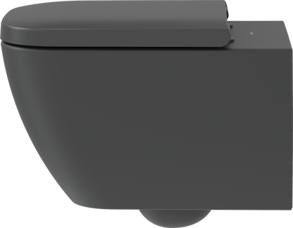 Duravit HAPPY Wall-Mounted Toilet Bowl w/ Soft Close Seat and Cover Matte Black