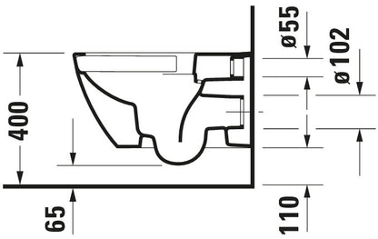 Duravit HAPPY Wall-Mounted Toilet Bowl w/ Soft Close Seat and Cover Matte Black