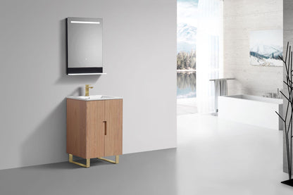 24'' Fiore Free Standing Bathroom Vanity - OAKWOOD - Restock ETA Mid Oct