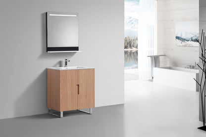 32'' Fiore Free Standing Bathroom Vanity - OAKWOOD - Restock ETA Late Oct