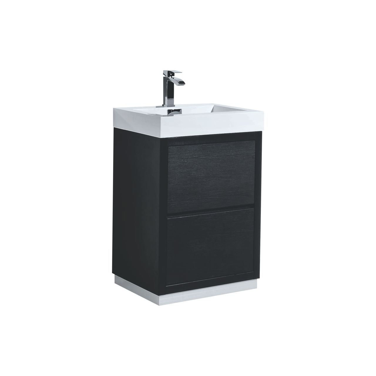 Bliss 24" Black Floor Mount Modern Bathroom Vanity