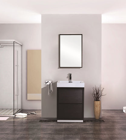 Bliss 24" Black Floor Mount Modern Bathroom Vanity