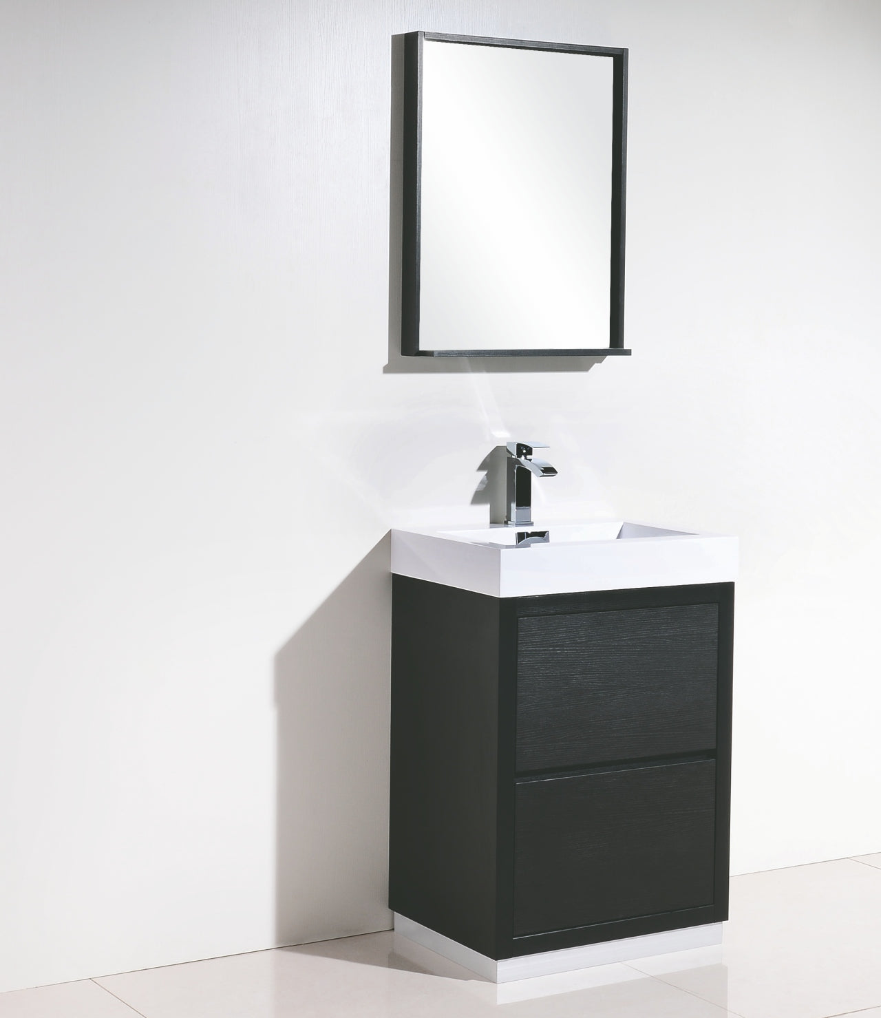 Bliss 24" Black Floor Mount Modern Bathroom Vanity