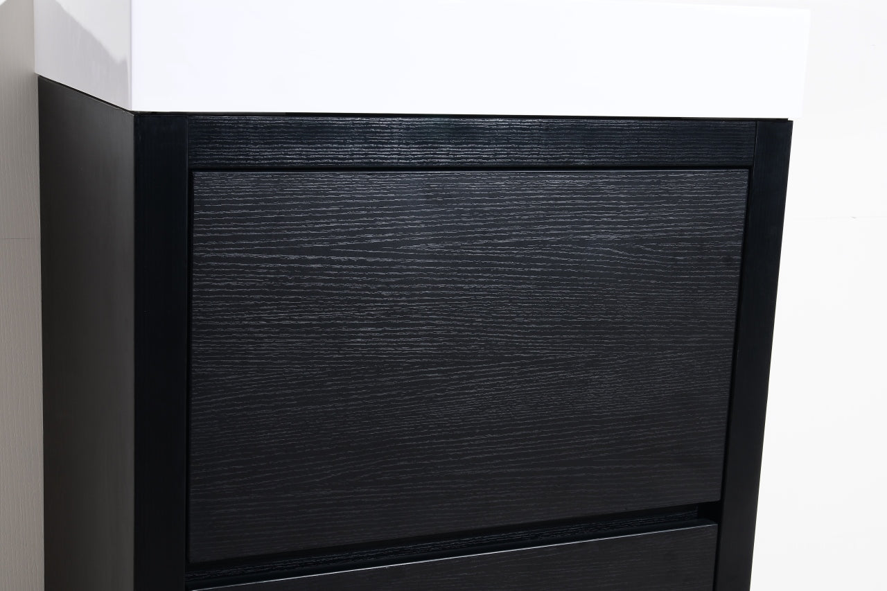 Bliss 24" Black Floor Mount Modern Bathroom Vanity