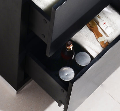 Bliss 24" Black Floor Mount Modern Bathroom Vanity