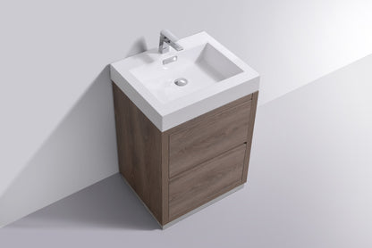 Bliss 24" Butternut Floor Mount Modern Bathroom Vanity
