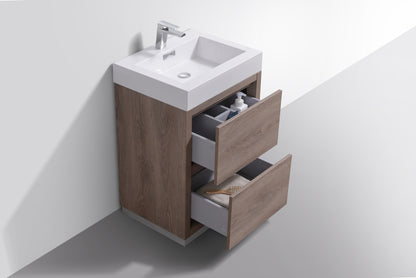 Bliss 24" Butternut Floor Mount Modern Bathroom Vanity