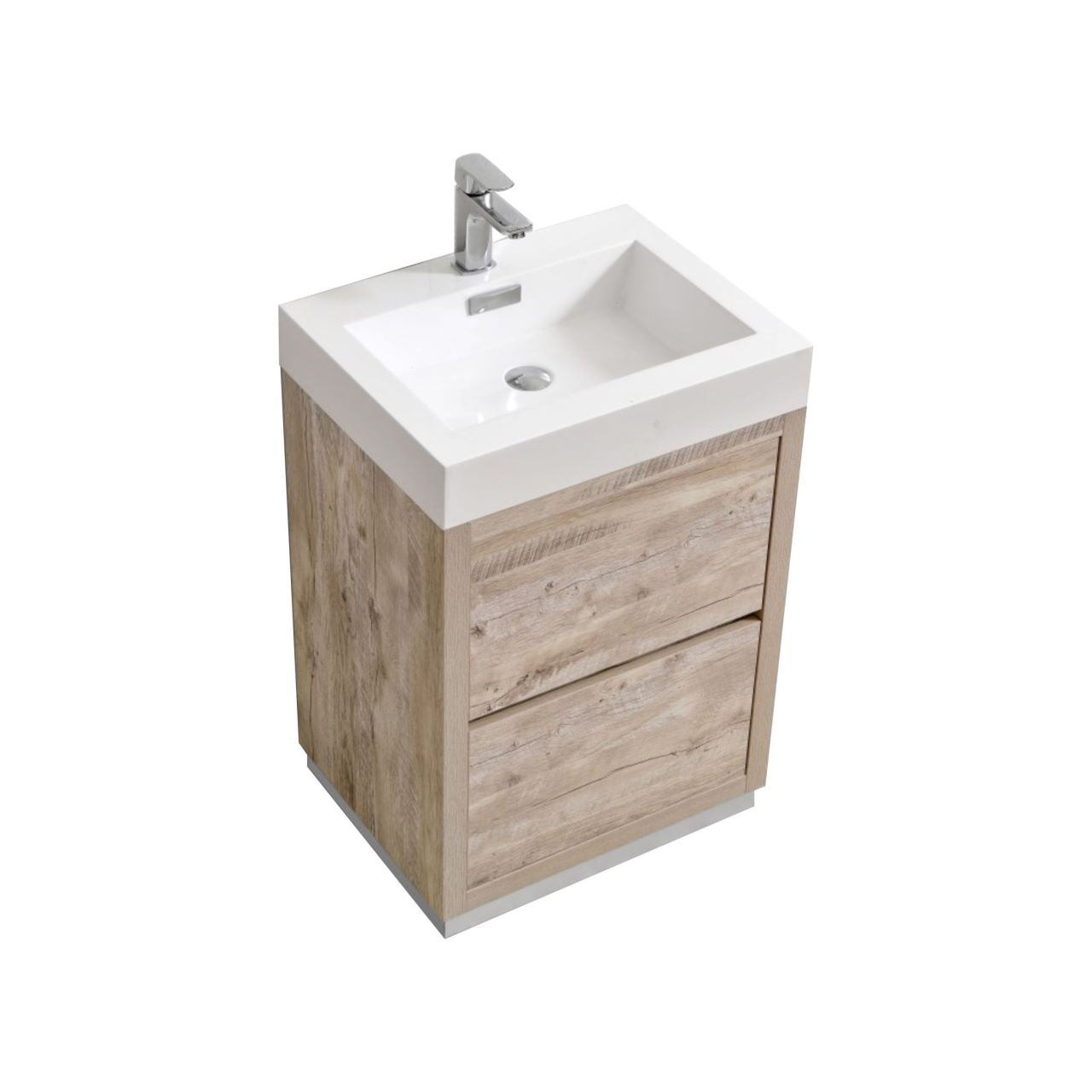 Bliss 24" Nature Wood Floor Mount Modern Bathroom Vanity