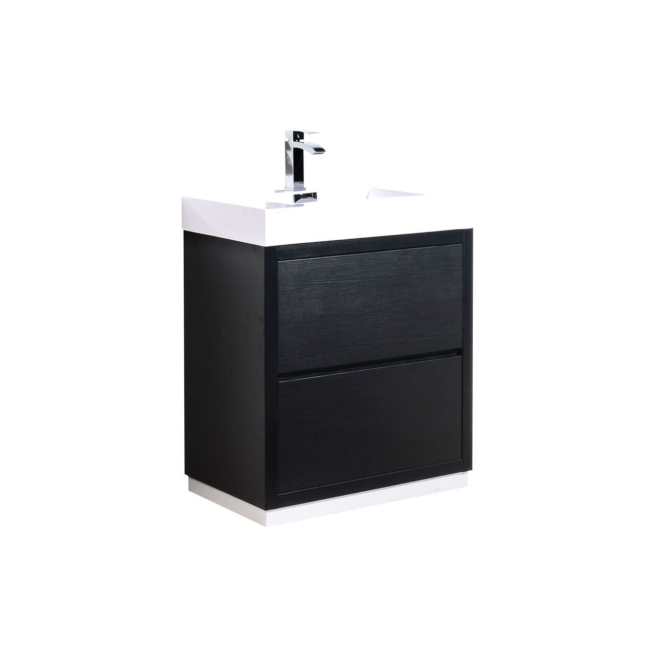 Bliss 30" Black Floor Mount Modern Bathroom Vanity - Back Order ETA 6-15