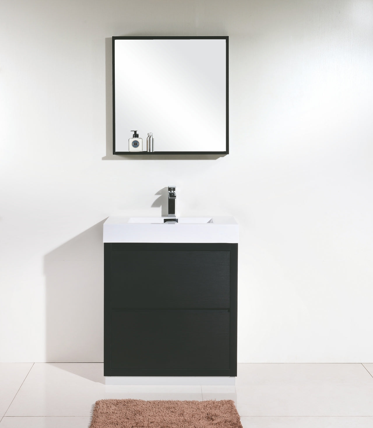 Bliss 30" Black Floor Mount Modern Bathroom Vanity - Back Order ETA 6-15