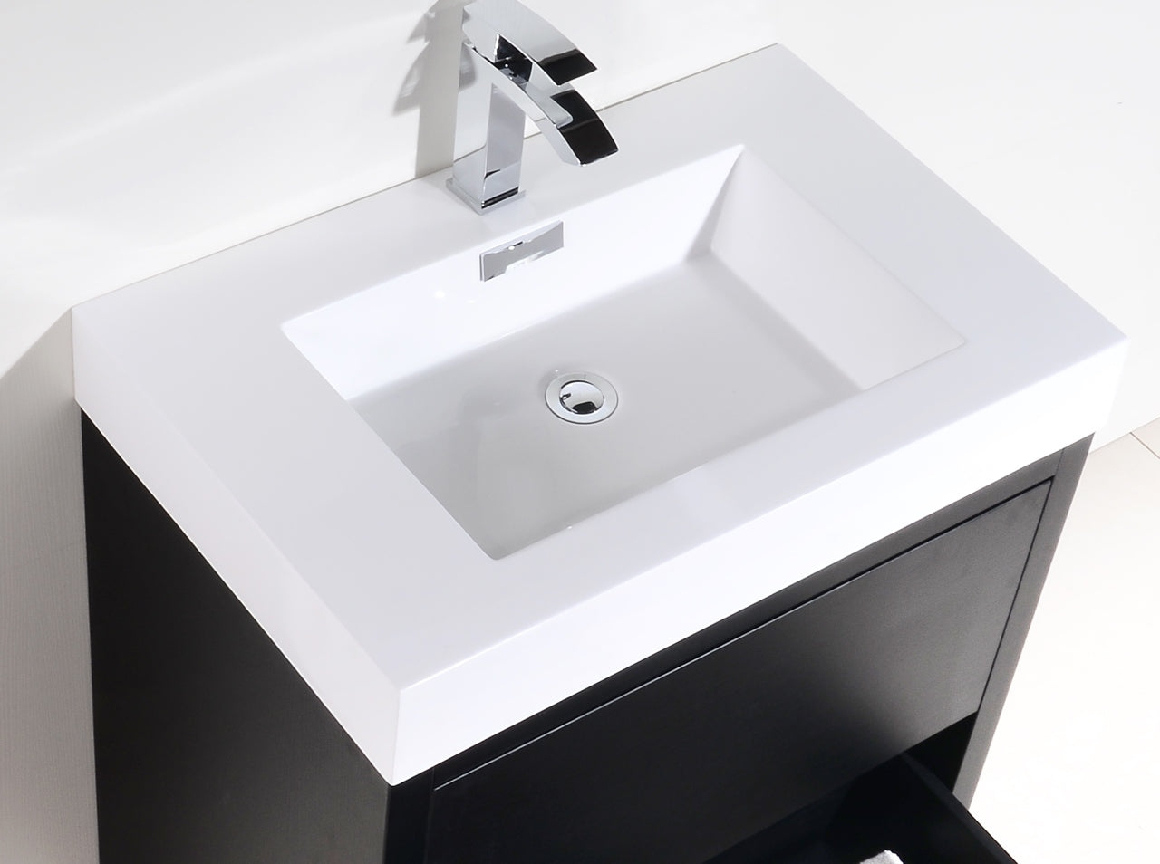 Bliss 30" Black Floor Mount Modern Bathroom Vanity - Back Order ETA 6-15