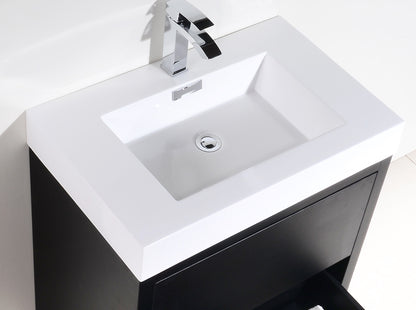Bliss 30" Black Floor Mount Modern Bathroom Vanity - Back Order ETA 6-15